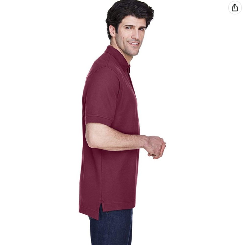 ***NEW*** Devon & Jones Men's Pima Piqué Short-Sleeve Polo Burgundy Size Small - Picture 3 of 5